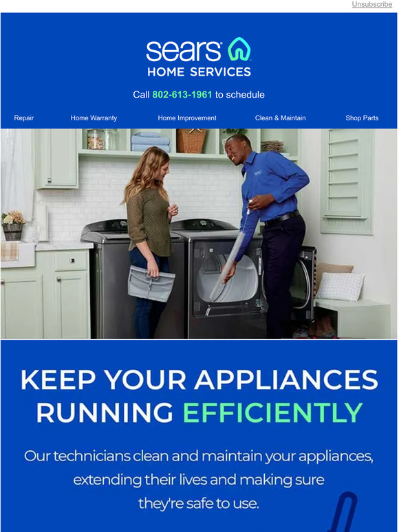 Sears warranty clearance appliance repair