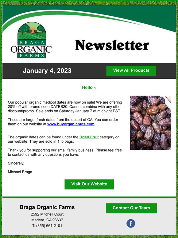 20% off Organic Dates until Saturday!