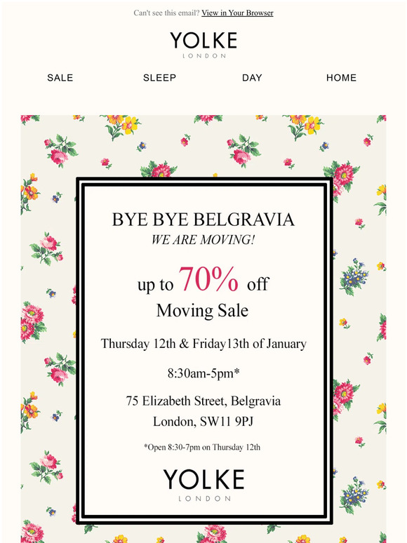 Bye Bye Belgravia | We're throwing a sample sale to send us off in style