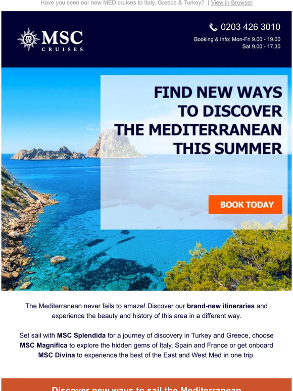 MSC Cruises UK —, discover our new summer itineraries in the