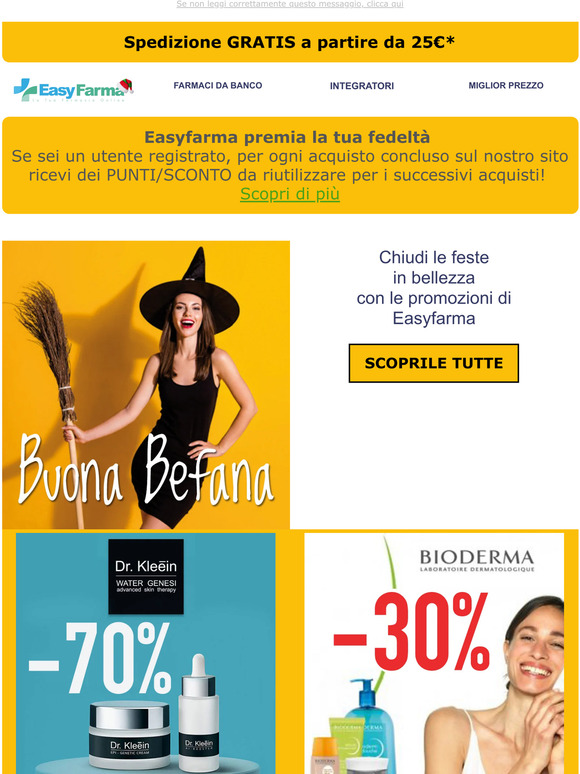 🧙 E' arrivata la Befana su Easyfarma con tantissime offerte!