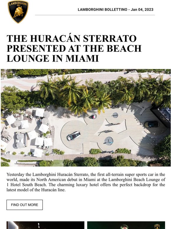 The Huracán Sterrato presented at the Beach Lounge in Miami