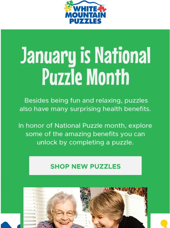 White Mountain Puzzles: Happy National Puzzle Month! 🧩 | Milled