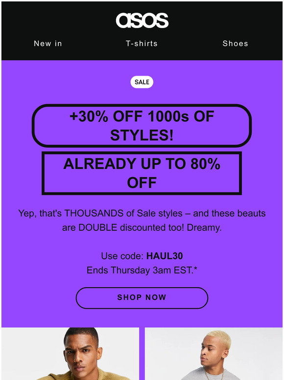 +30% OFF 1000s of SALE styles! 🙀 🫢