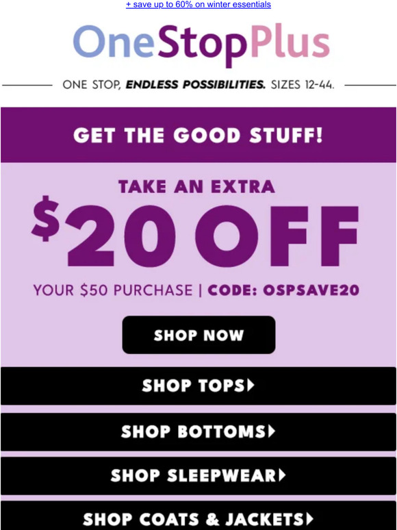 One Stop Plus Today Only EXTRA 20 off just for YOU Milled