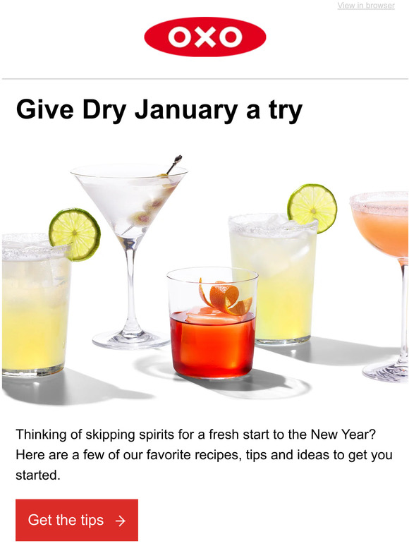 OXO How to make the most of Dry January Milled