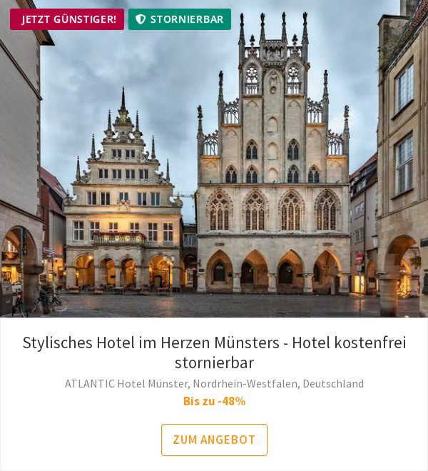 Stylisches Hotel im Herzen Münsters - Hotel kostenfrei stornierbar