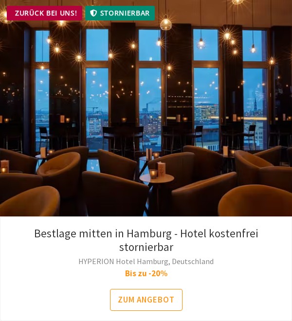 Bestlage mitten in Hamburg - Hotel kostenfrei stornierbar
