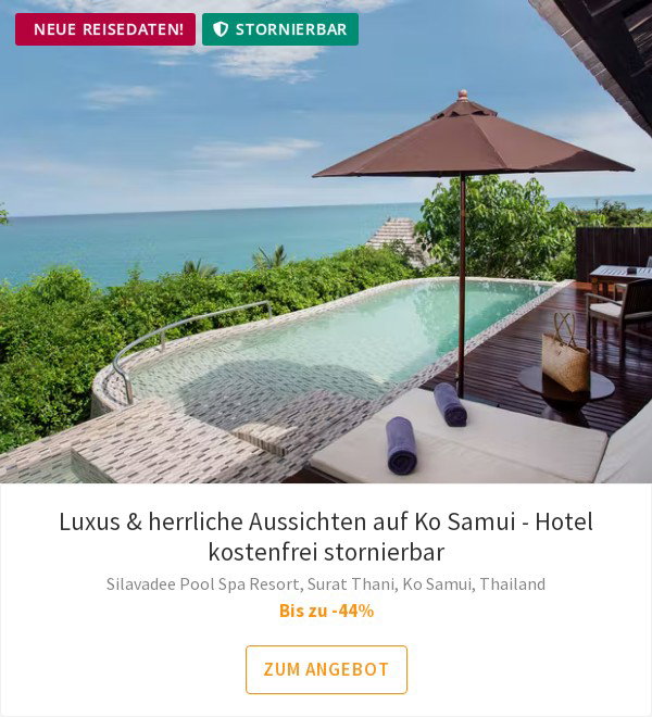 Luxus & herrliche Aussichten auf Ko Samui - Hotel kostenfrei stornierbar