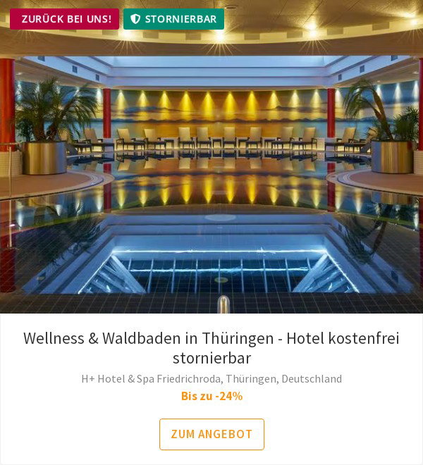 Wellness & Waldbaden in Thüringen - Hotel kostenfrei stornierbar