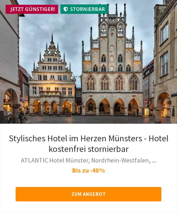 Stylisches Hotel im Herzen Münsters - Hotel kostenfrei stornierbar