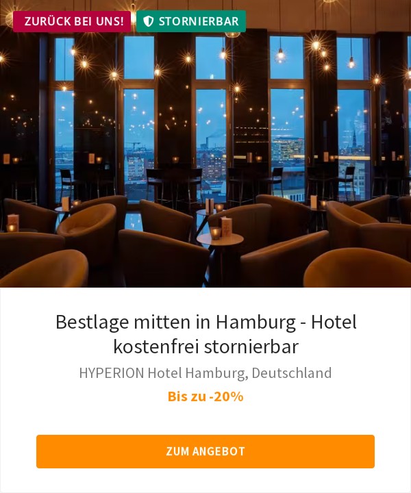 Bestlage mitten in Hamburg - Hotel kostenfrei stornierbar