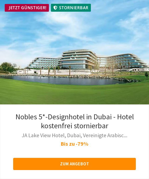 Nobles 5*-Designhotel in Dubai - Hotel kostenfrei stornierbar