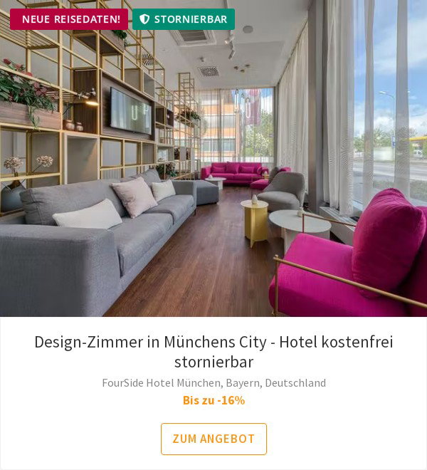 Design-Zimmer in Münchens City - Hotel kostenfrei stornierbar