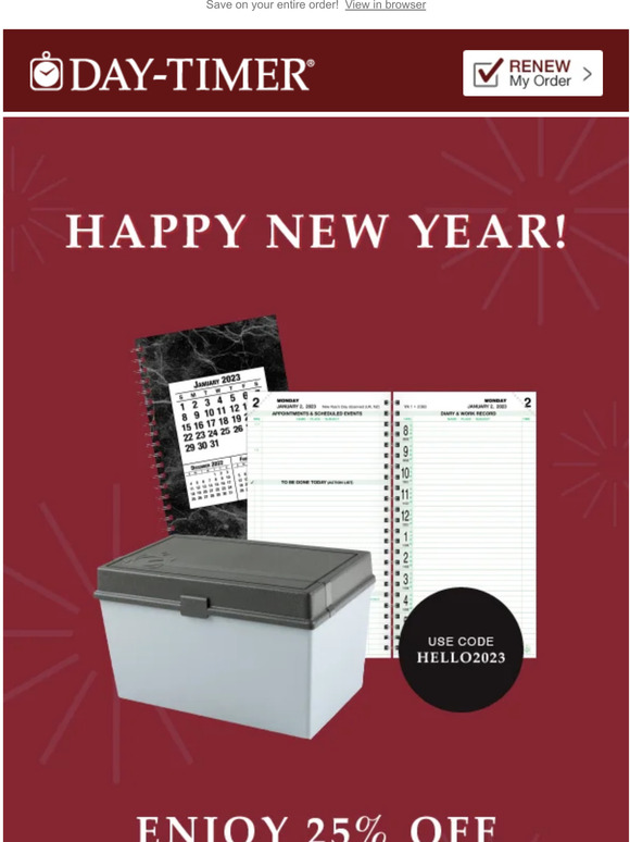 DayTimer Let's make 2023 the best year yet! Milled