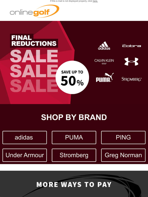 Sale final reductions - Up to 50% off