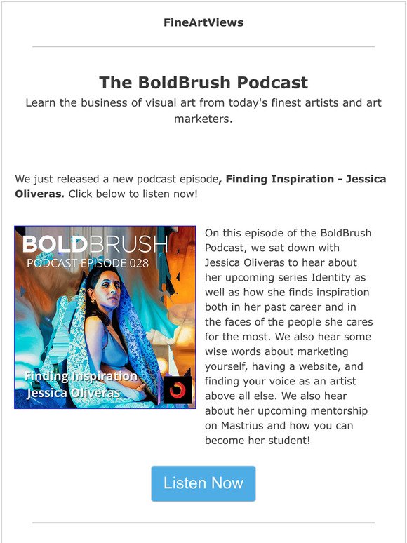 New Podcast Episode: Finding Inspiration  Jessica Oliveras