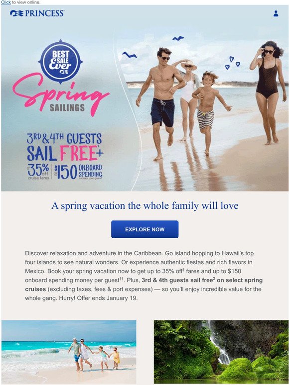 Princess Cruises 3rd & 4th Guests Sail Free starts today! Milled