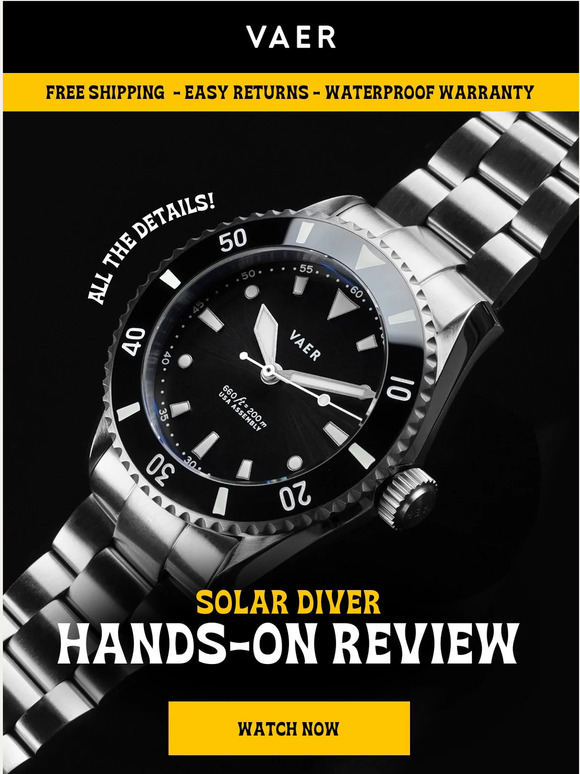 Vaer Watches HandsOn Video Review Solar Diver ☀️ Milled