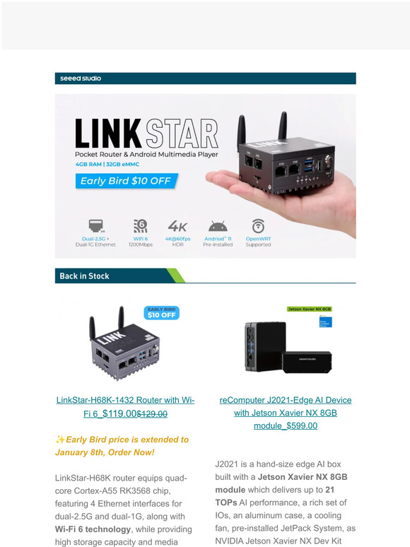 Seeed Studio: ⚡LinkStar home assistant router with Wi-Fi6 is back in ...