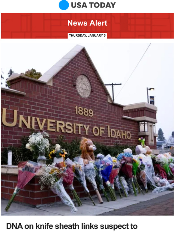 USA TODAY News alert DNA on knife sheath links suspect to mysterious