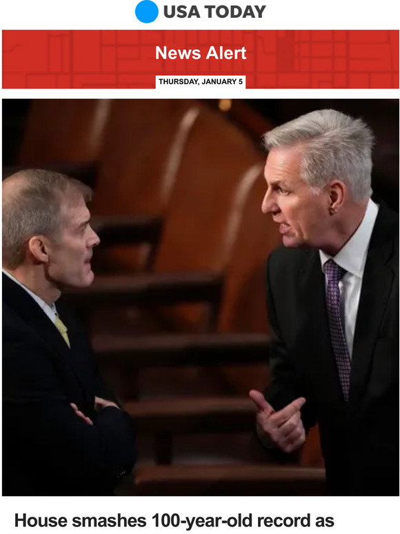 USA TODAY: News alert: House smashes 100-year-old record as lawmakers ...