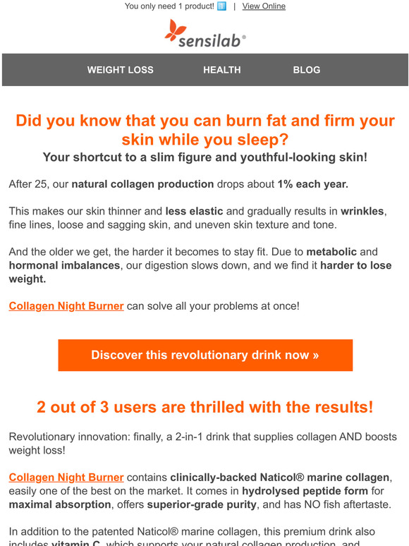 Sensilab Europe Fat burning & skin firming while you sleep 🥰 Here's