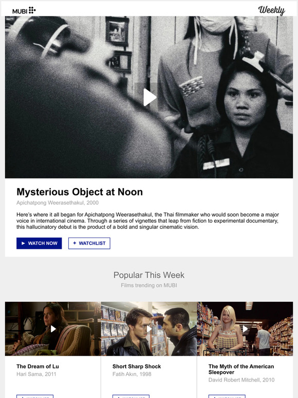 This week on MUBI: Watch Mysterious Object at Noon