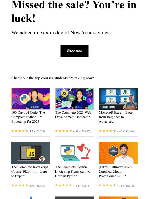 🎉 New Year’s savings are back for one more day!