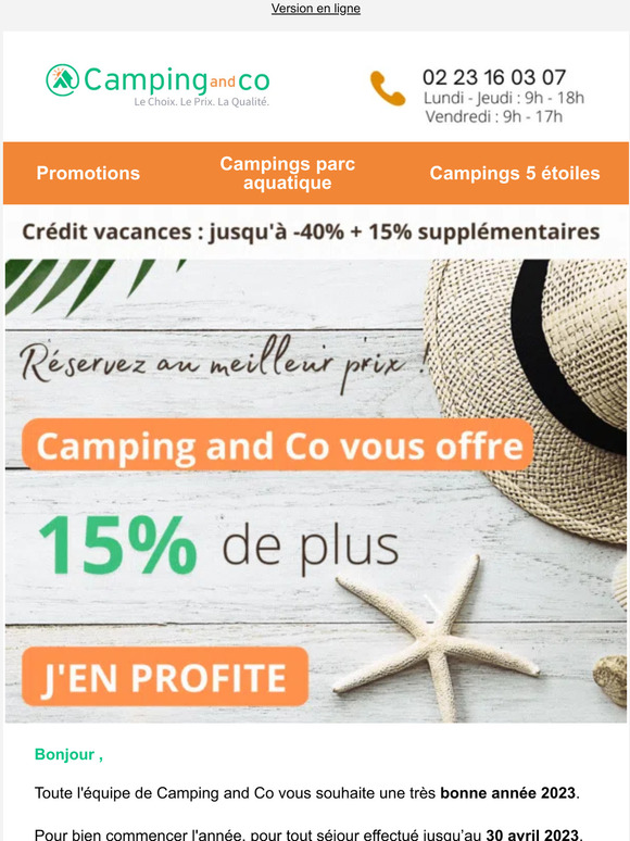 Vacances en camping ☀️ : 15% supplémentaires sur vos vacances en été