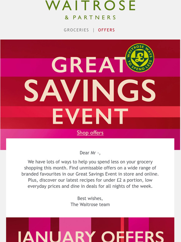 Save money with Waitrose this month