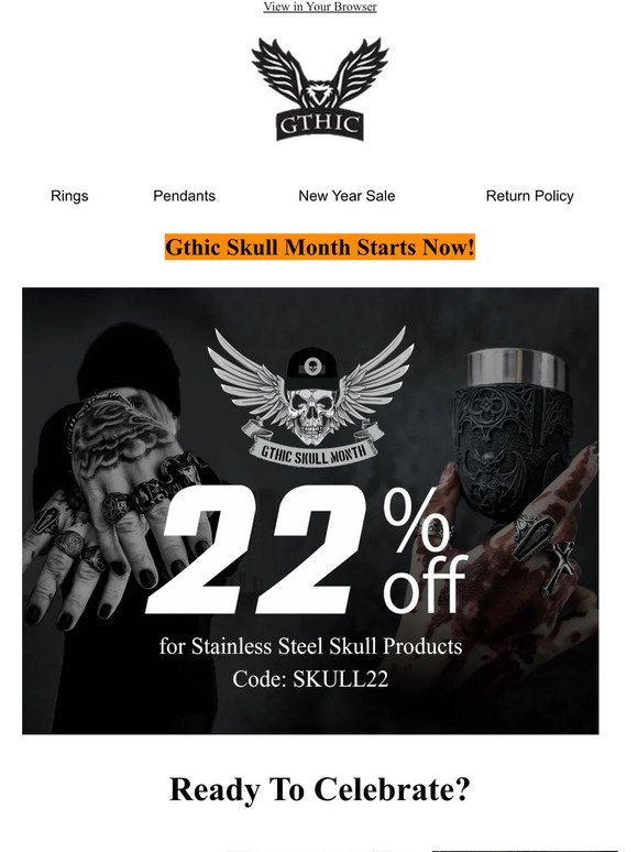 Gthic Skull Month--22% off for you🎉