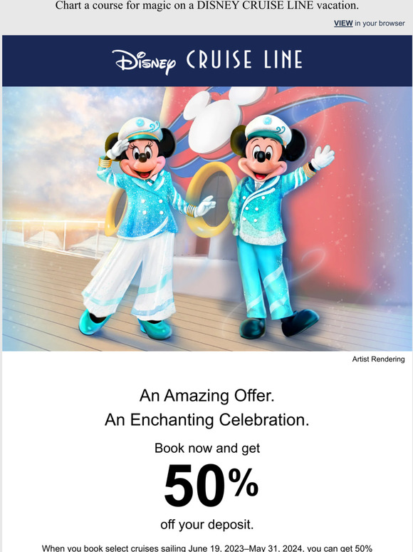 Disney Cruise Line 50 off your deposit on select cruises 🚢 Milled