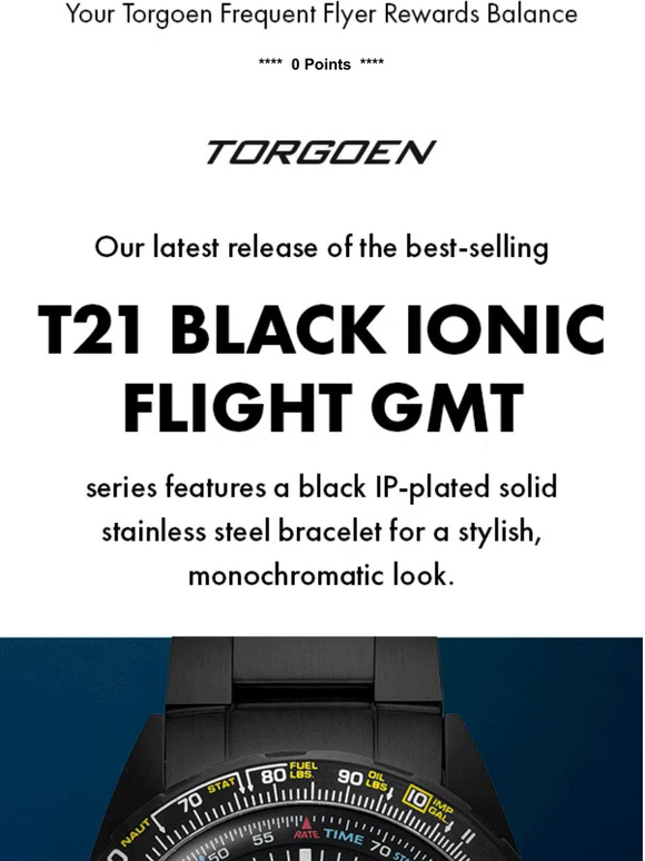 NEW T21 Black Ionic Flight GMT