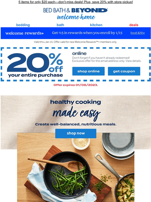 bedbathandbeyond Make healthy meals with Calphalon and Caraway
