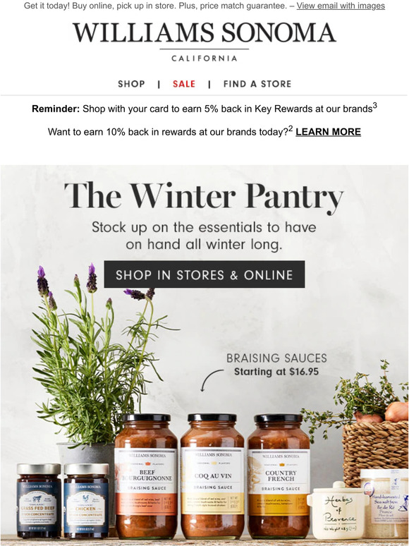 WilliamsSonoma Essentials for a wellstocked pantry Milled