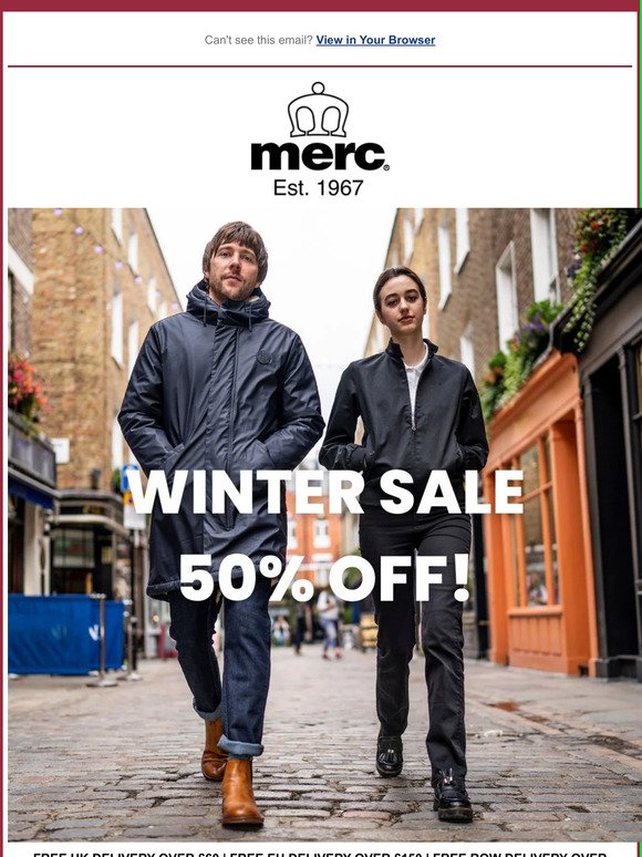 MERC winter sale – 50% off selected items! ❄