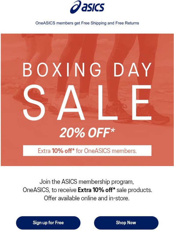 ASICS: Boxing Day now OneASICS members! Milled