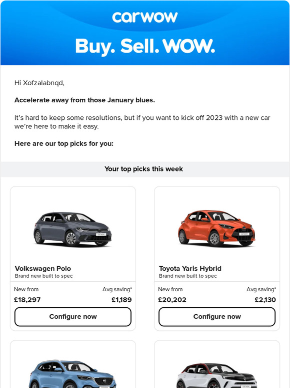 New year, new you, NEW CAR