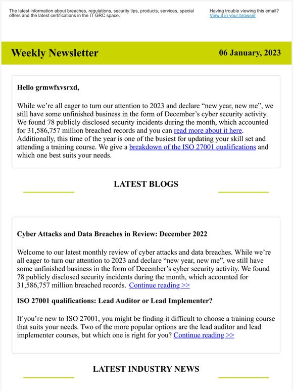 Cyber Attacks and Data Breaches in Review: December 2022