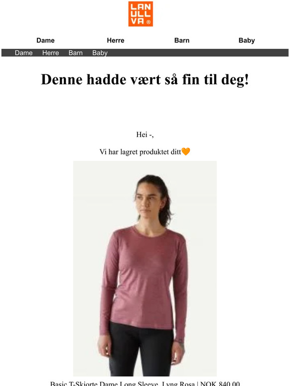 Vi har lagret produktet ditt for deg