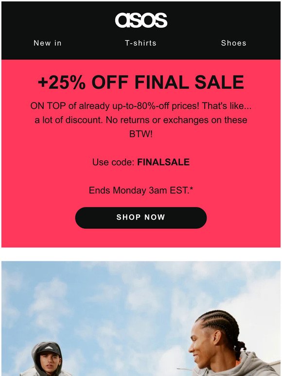 Final Sale: EXTRA 25% off 💸