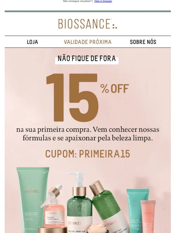 15% OFF na Primeira Compra? YES! 😍