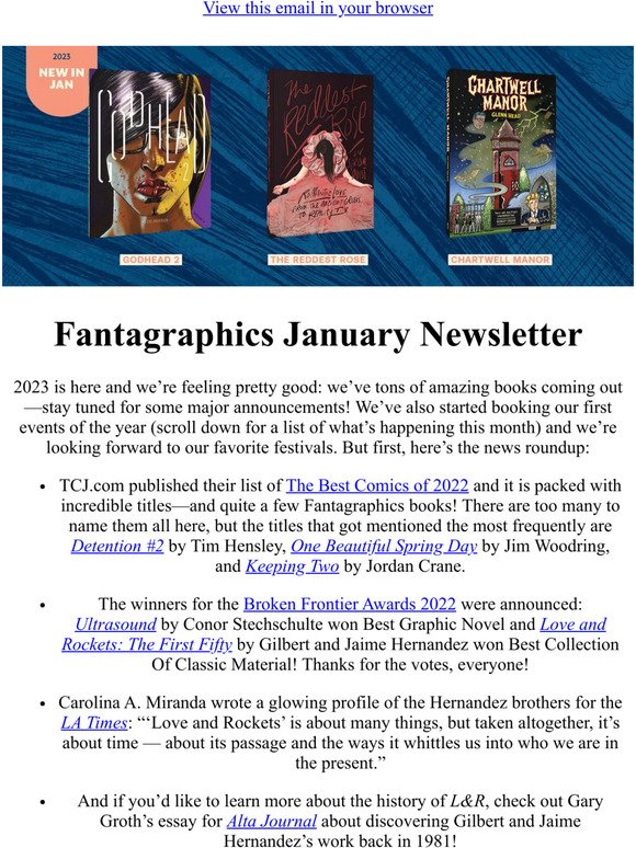 Fantagraphics January Newsletter!