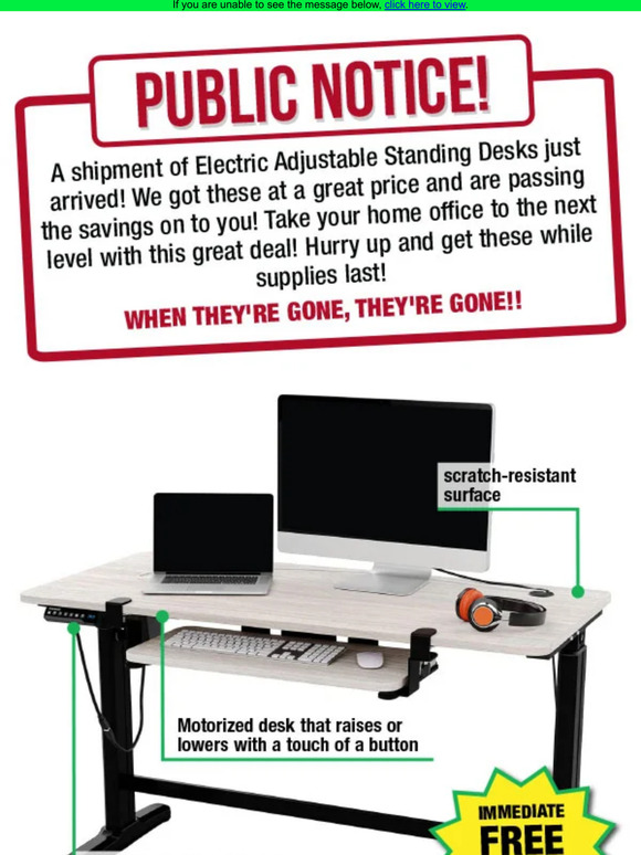 Menards Adjustable Electric Desk for ONLY 99.99! Milled