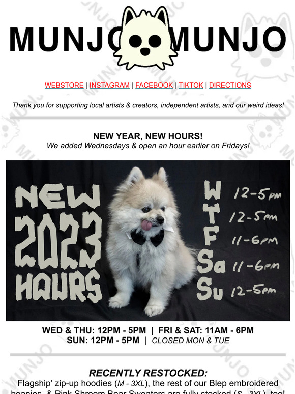 We're Back! With New Hours for Winter ⛄