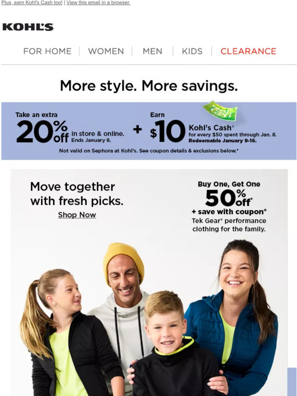 Kohl's Take 20 off styles from your favorite brands. Milled