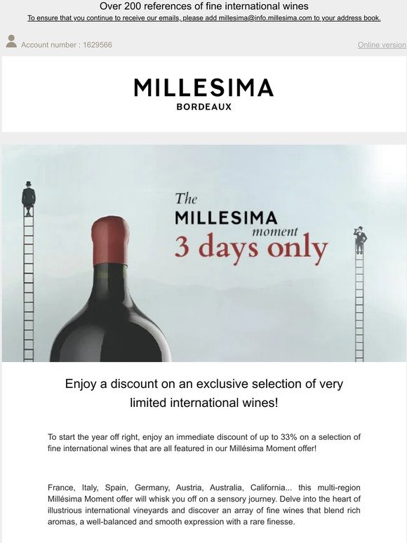⚡ The Millésima Moment: up to 33% off wines from various regions⚡