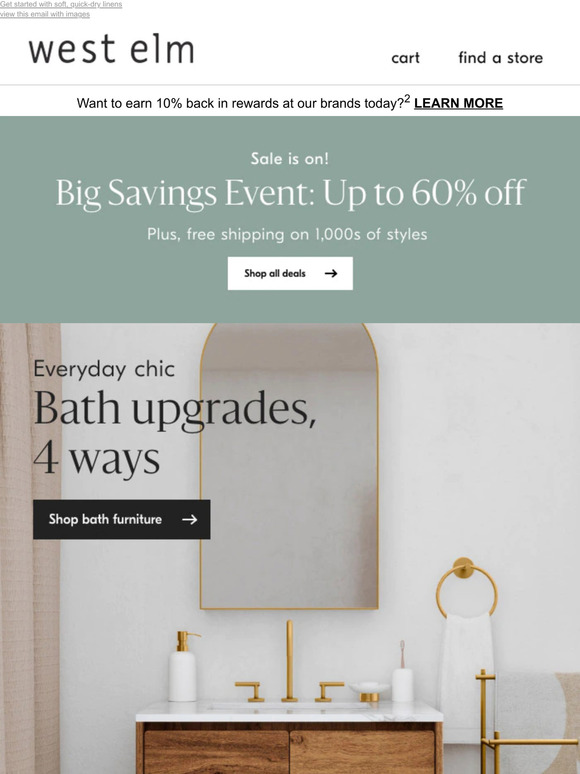 West Elm Your brandnew bath in 4 easy upgrades, plus a SALE Milled