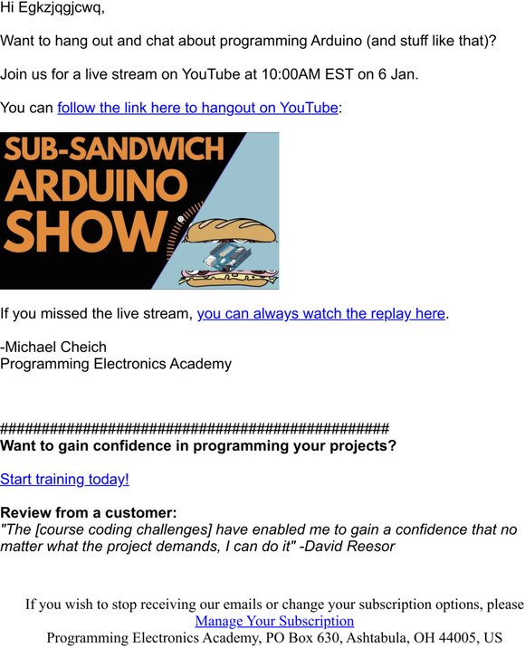 Live Arduino Show 🥪  starting in 30 minutes...